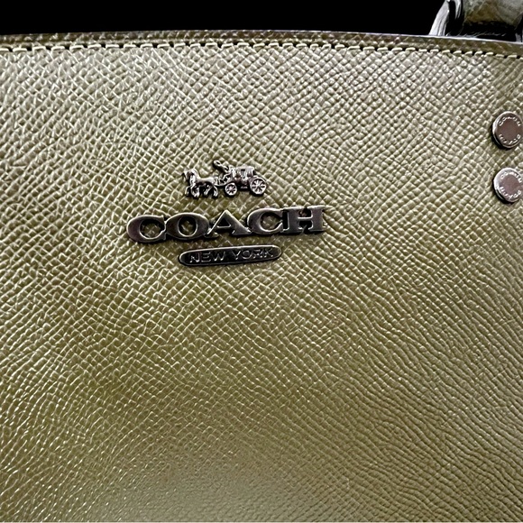 NWT Coach Leather LILLIE Carryall Satchel, Kelp Green $428 - Picture 7 of 10